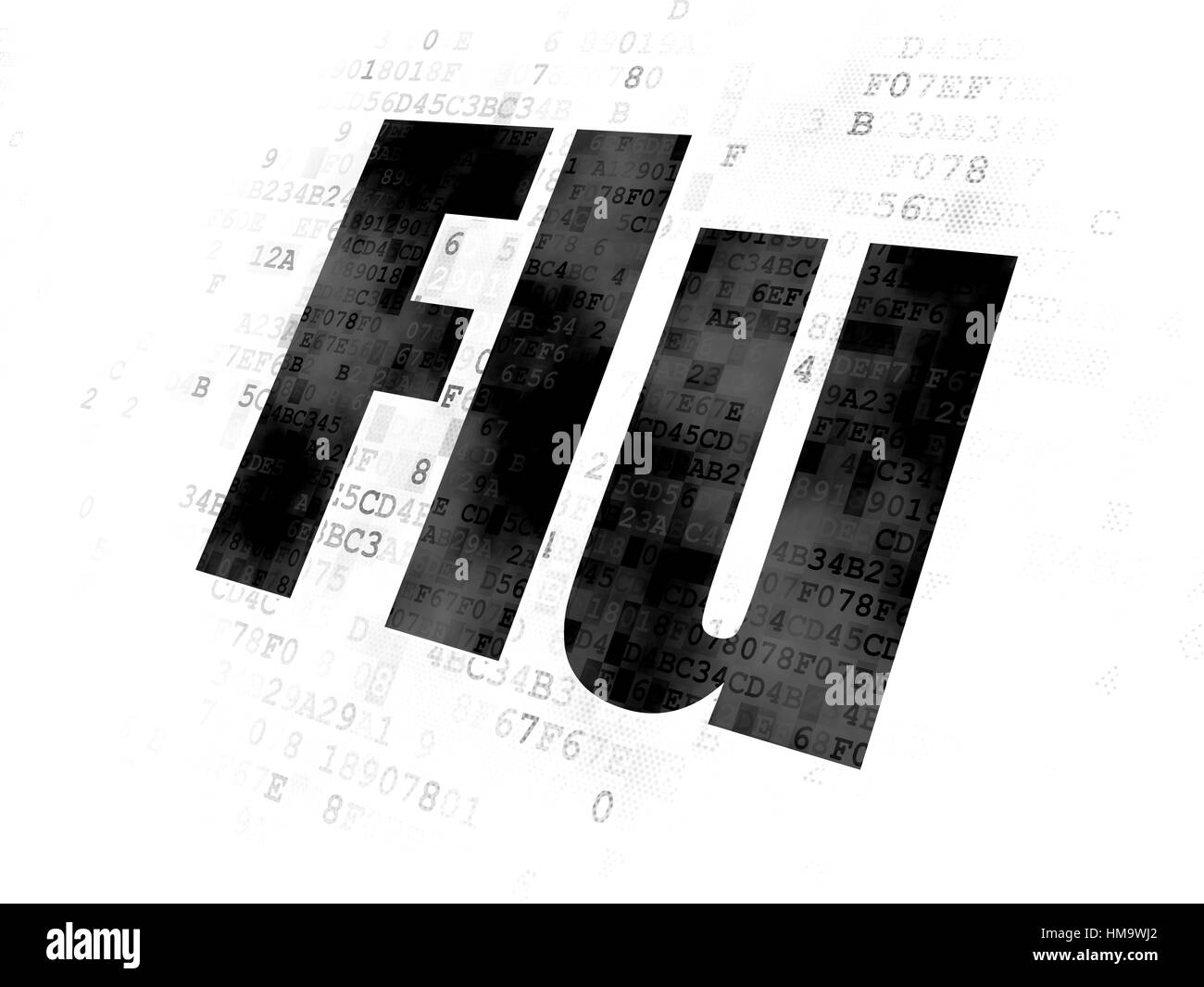 Concept de santé : texte noir pixélisé de fond numérique sur la grippe Banque D'Images