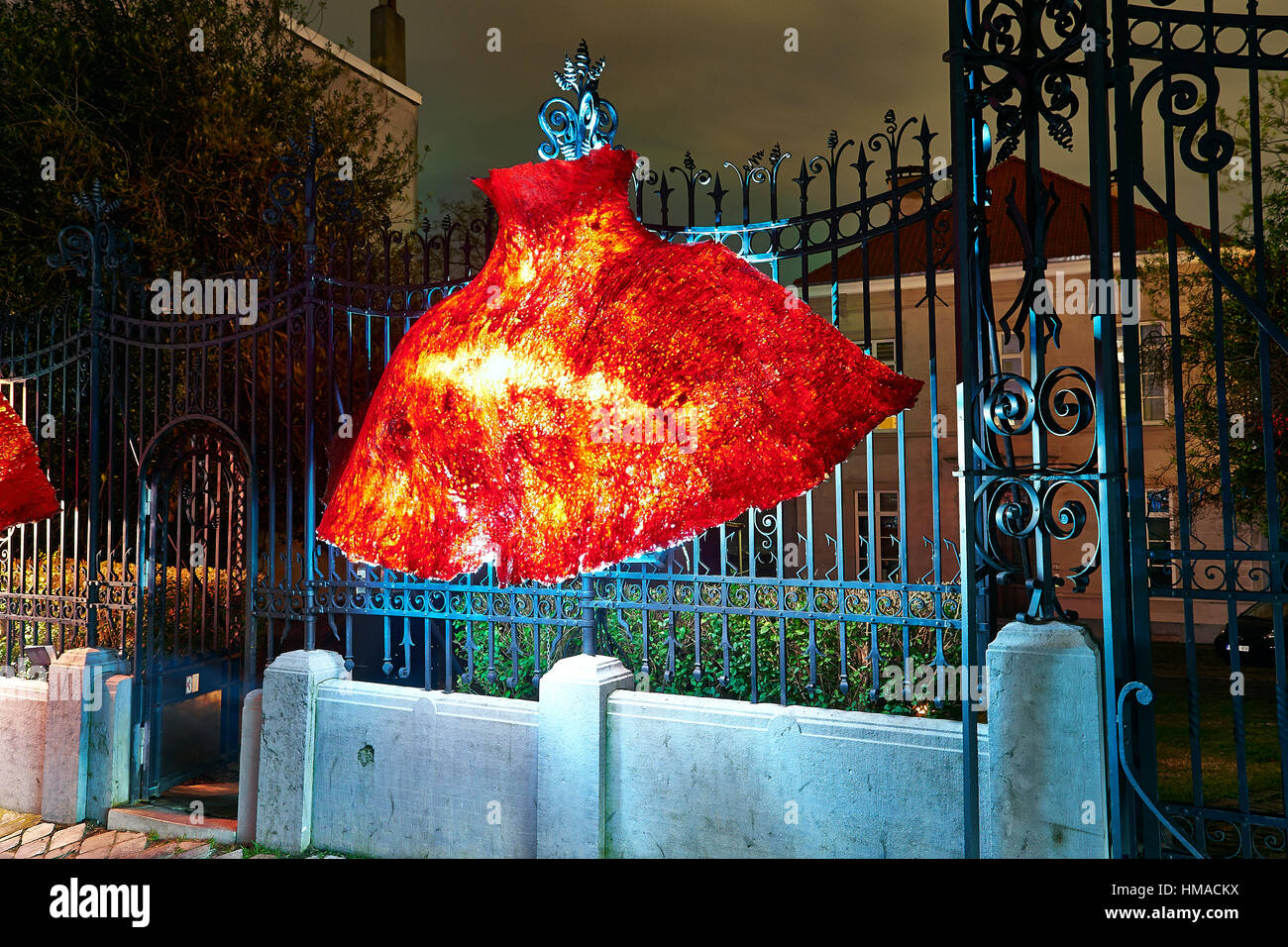 Bruxelles, Belgique. 2e Février, 2017. Les rues de la commune de Schaerbeek à Bruxelles sont éclairés avec des lumières pendant la Fête des Lumières. Crédit : Patrick Bombaert/Alamy Live News Banque D'Images