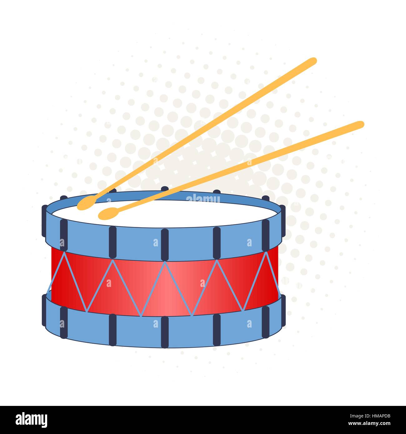 Illustration d'un grand tambour jouet sur un fond blanc et Illustration de Vecteur