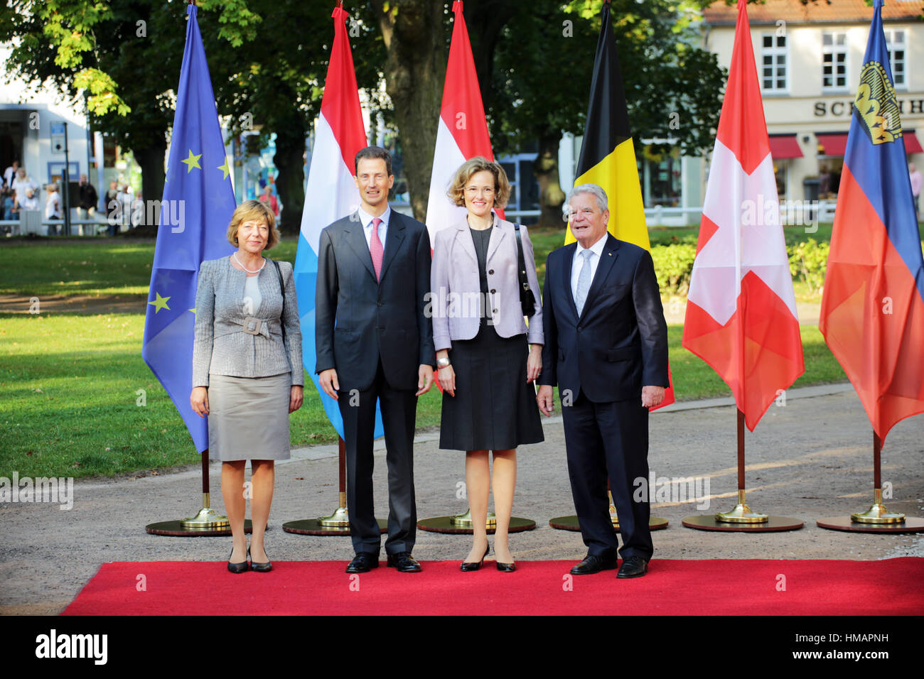 Le Prince Régent de Liechtenstein Alois rencontre le président Gauck sur Septembre 18, 2014 à Bad Doberan, Allemagne. Banque D'Images