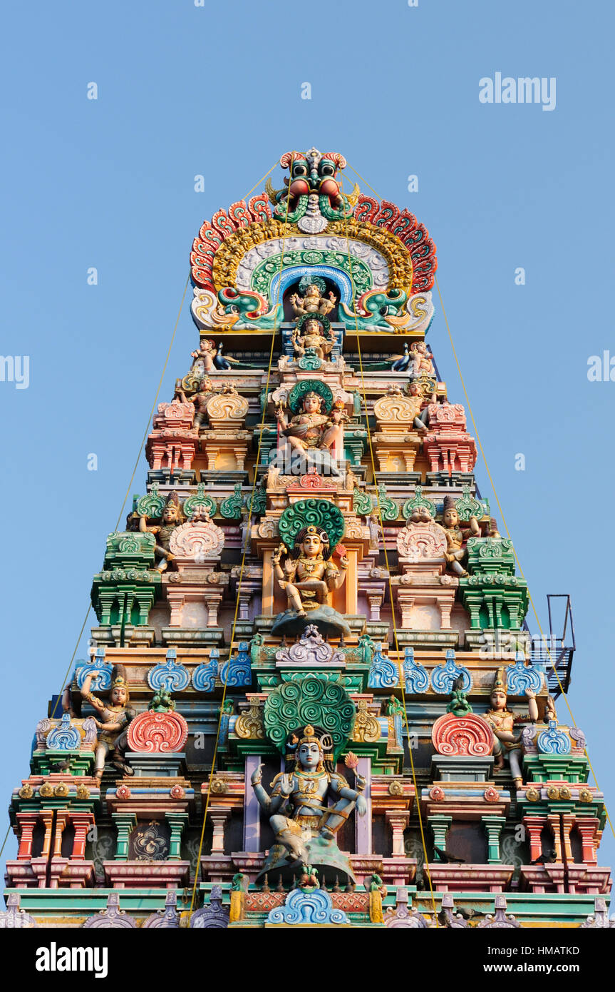 Temple Hindou de Kanchipuram. Tamil Nadu, Inde Banque D'Images