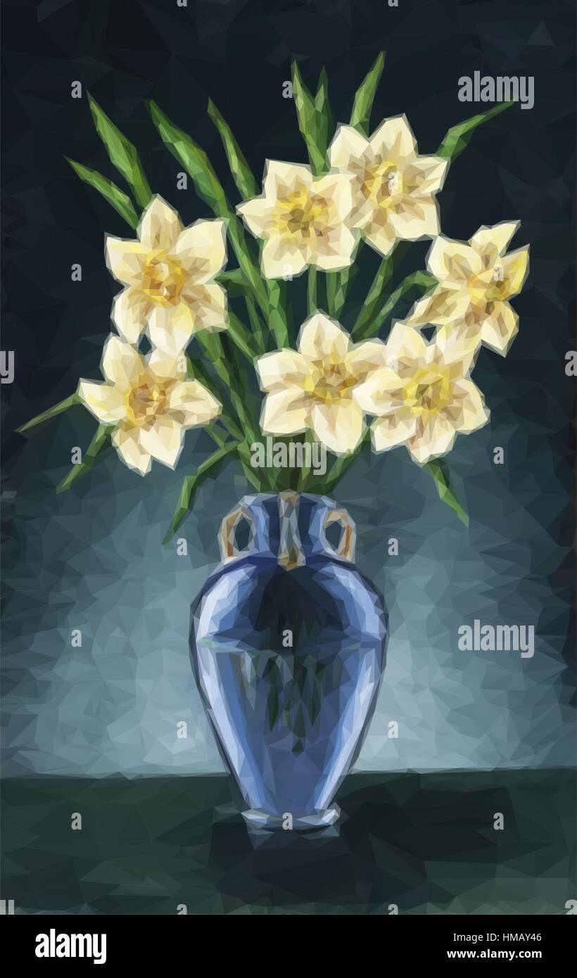 Vase avec fleurs Narcisse Illustration de Vecteur