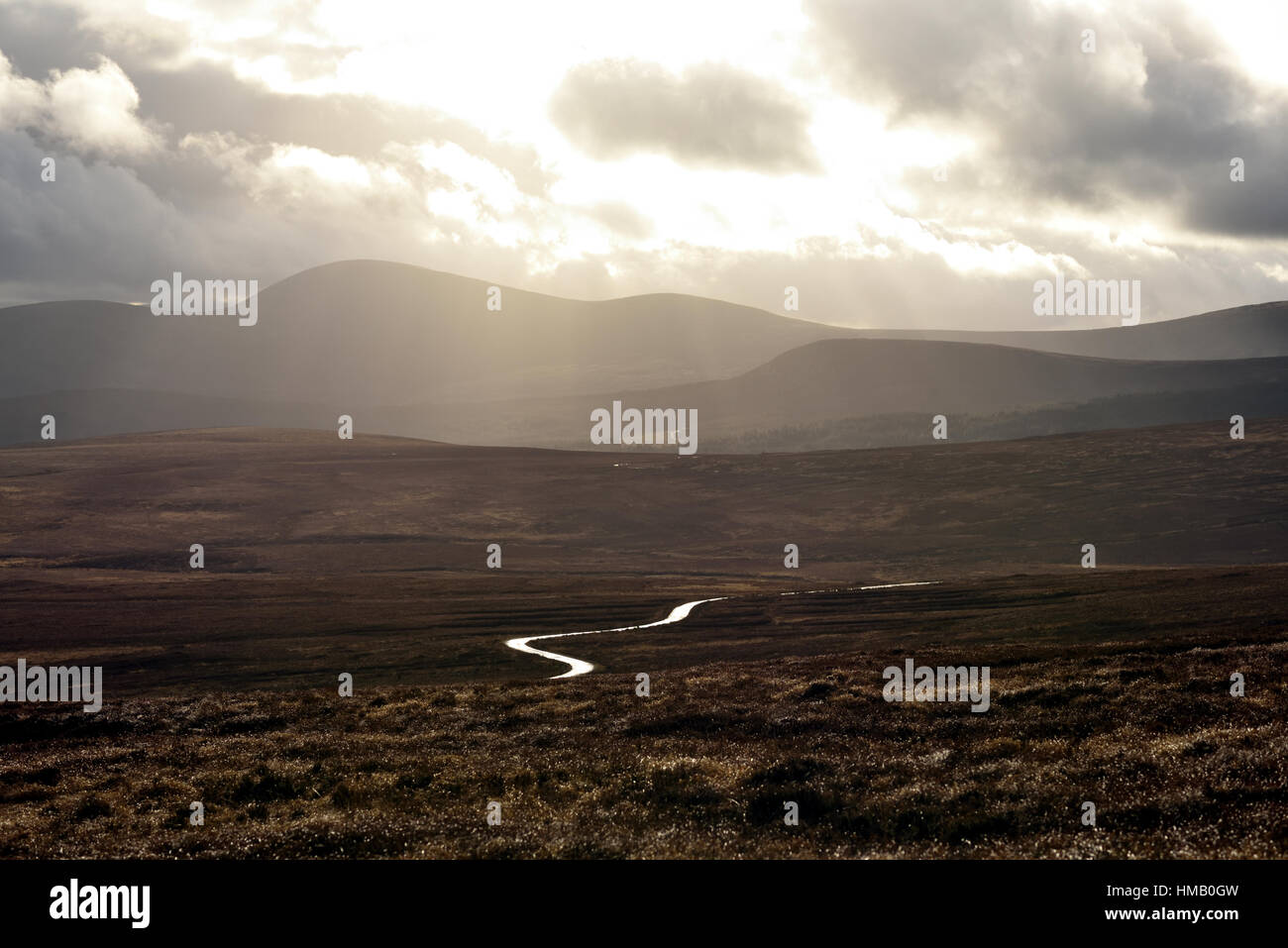 Coucher de soleil sur les montagnes de Wicklow Irlande - Banque D'Images