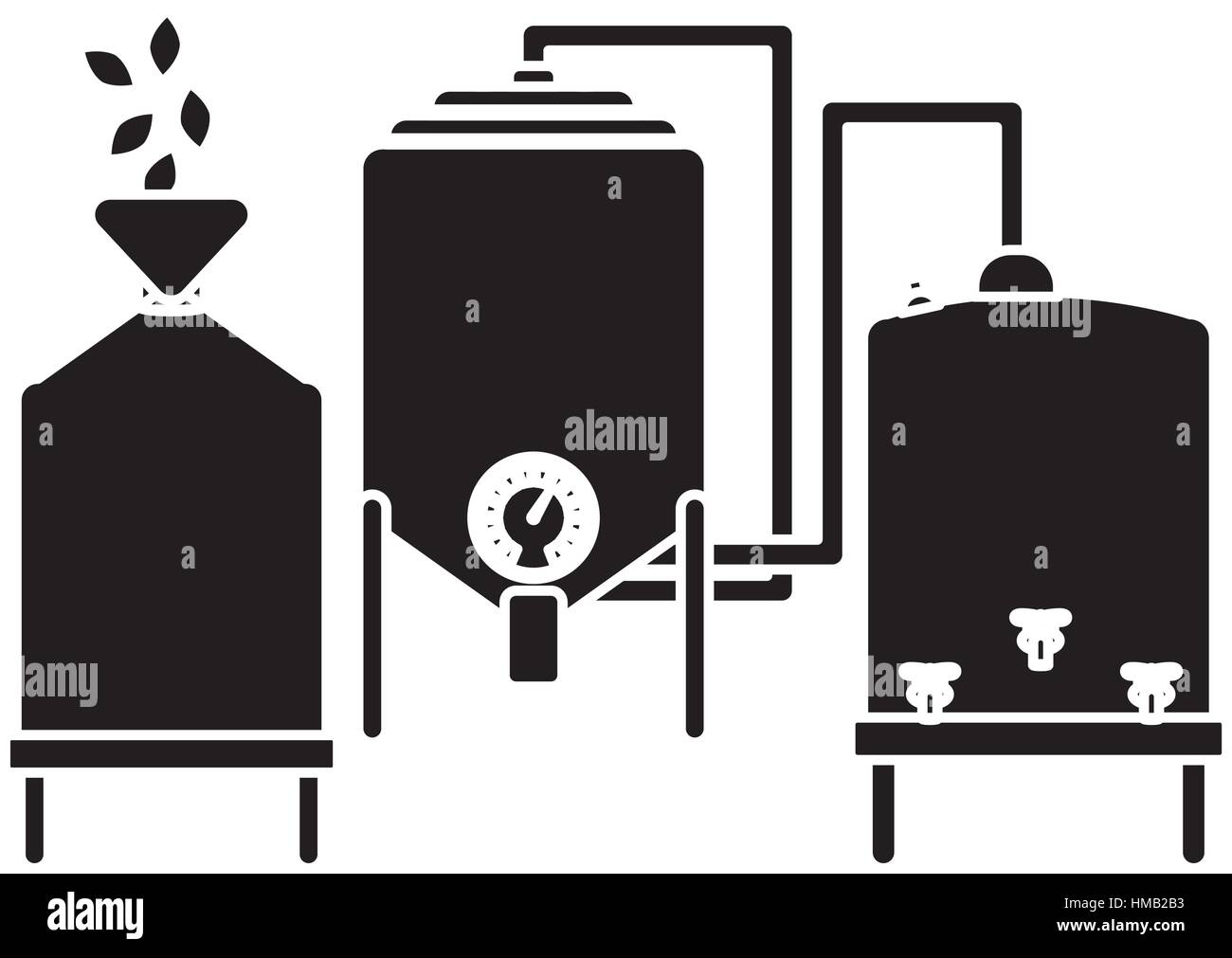 Cuves à bière noir droit design, illustration vectorielle Illustration de Vecteur