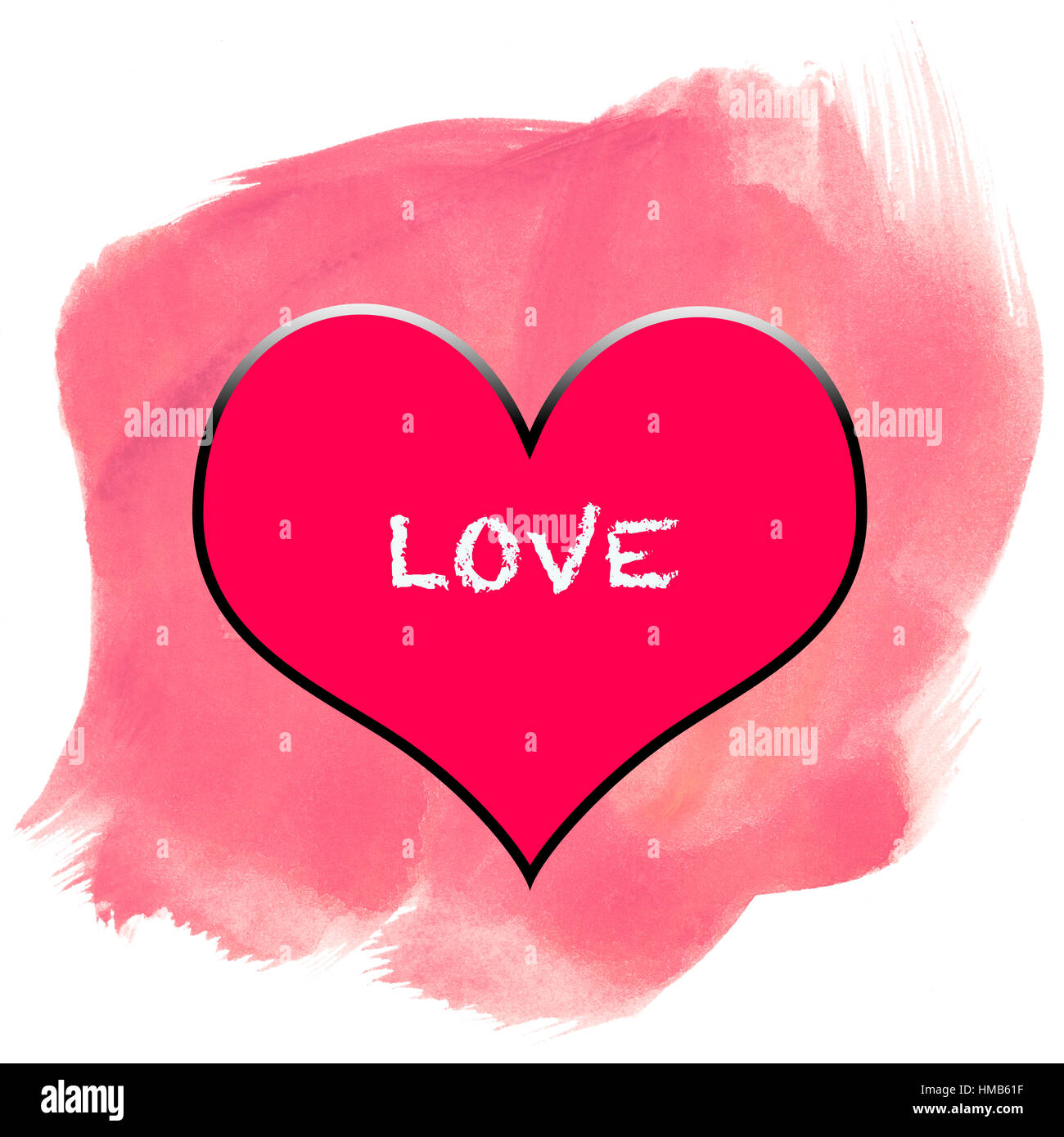 Valentine avec un message d'amour. L'illustration. Fond texturé. Banque D'Images