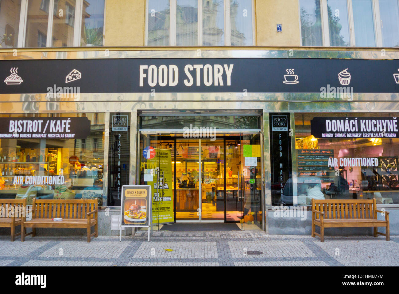 Histoire de l'alimentation, de restauration et de traiteur de style restaurant, vieille ville, Prague, République Tchèque Banque D'Images