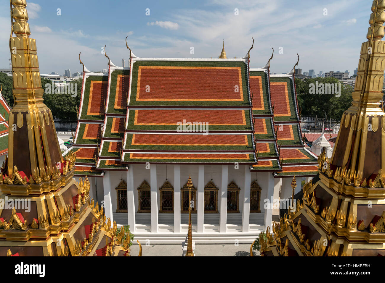 Temple bouddhiste Wat Ratchanatdaram, Bangkok, Thailande, Asie Banque D'Images