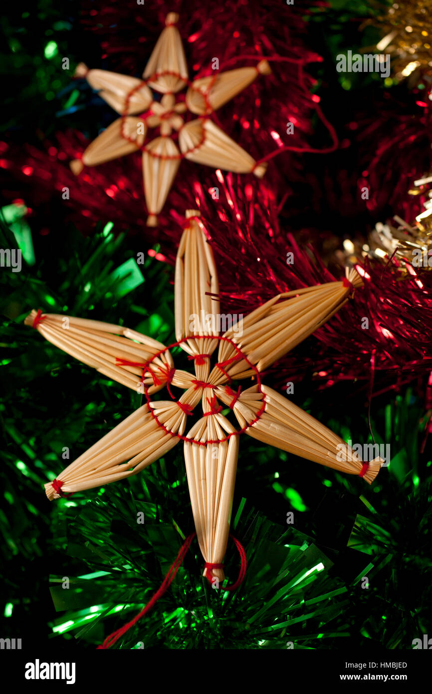 Arbre de Noël étoiles - style scandinave. Banque D'Images