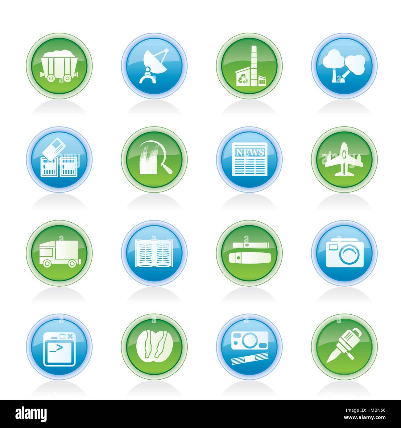 Icônes d'affaires et de l'industrie Illustration de Vecteur