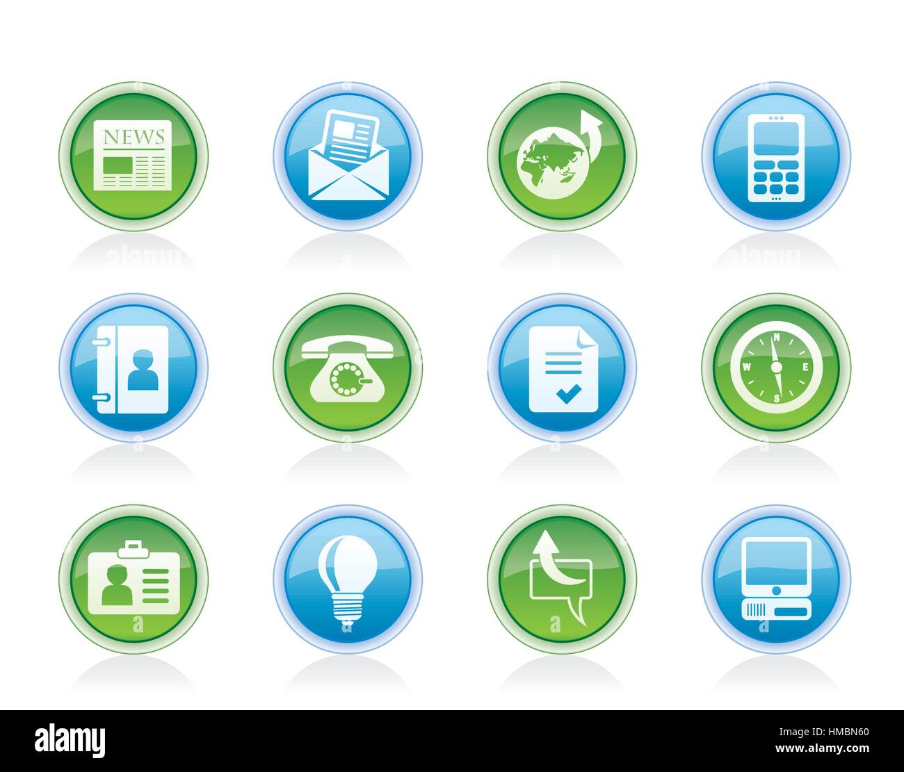 Icônes de bureau et d'entreprise Illustration de Vecteur