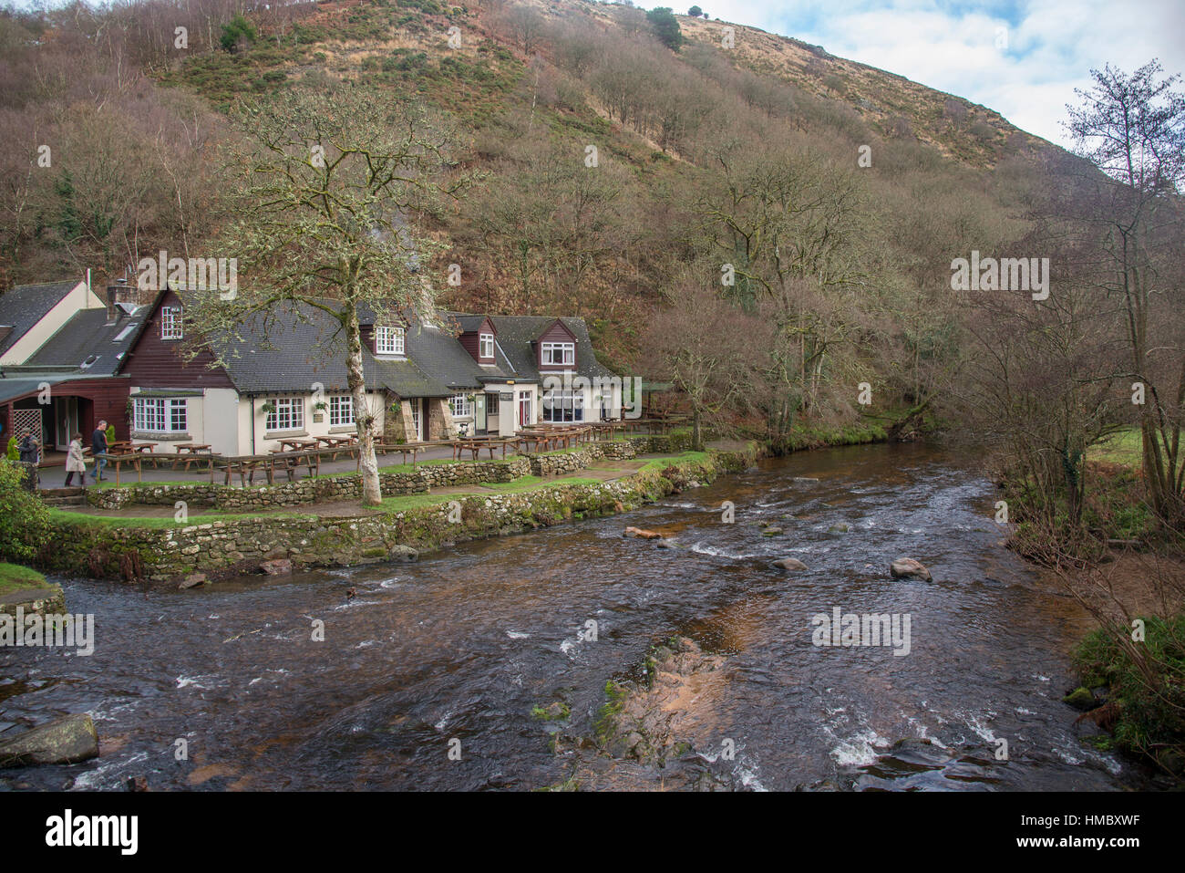 Fingle bridge devon dartmoor Banque D'Images