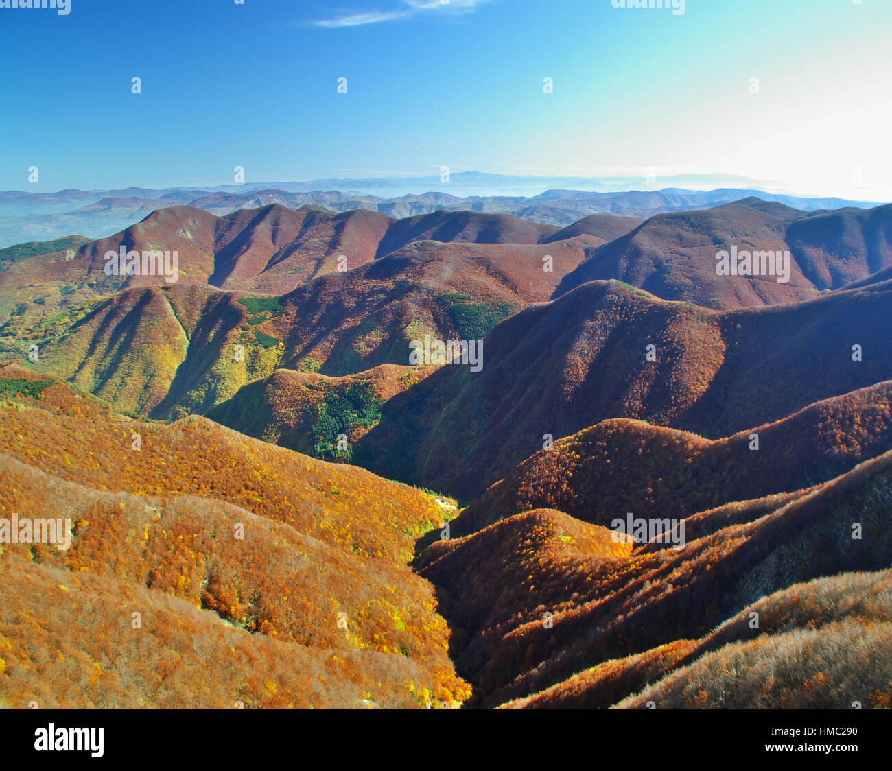 Couleurs d'automne dans les Apennins italiens, Corno alle Scale Banque D'Images
