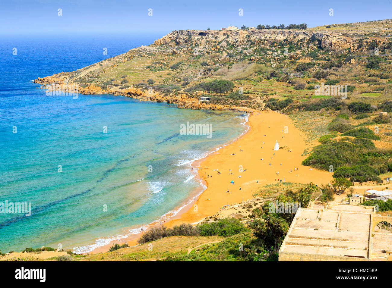 Ramla Bay Beach, Gozo, Malte Banque D'Images