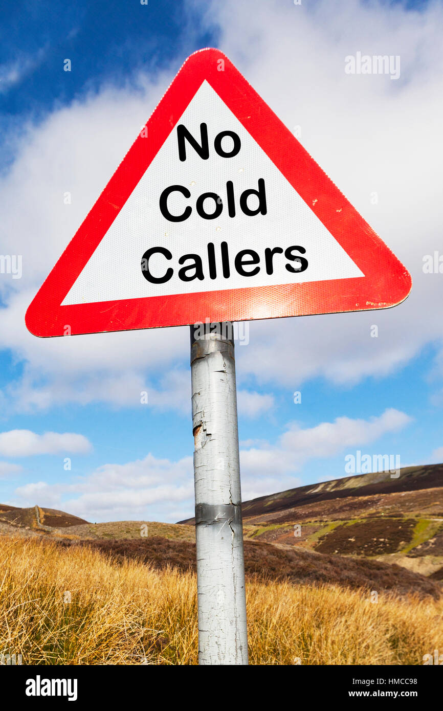 Aucun signe d'appelants froids appels indésirables concept cold calling nuisance UK Banque D'Images