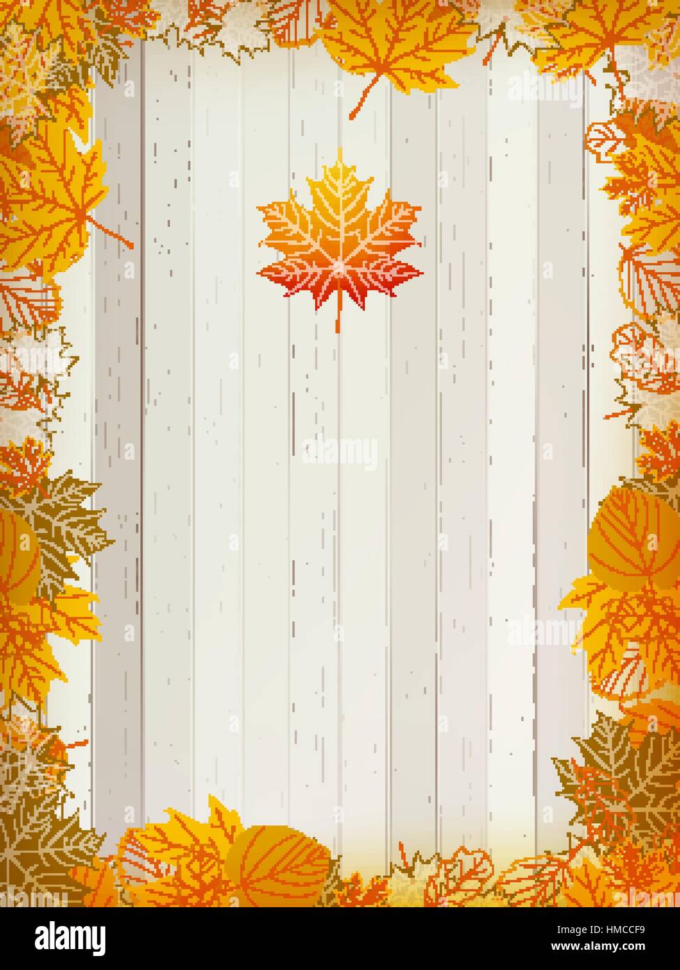 Des feuilles d'automne sur la old grunge background. plus de fichier vectoriel EPS10 Illustration de Vecteur