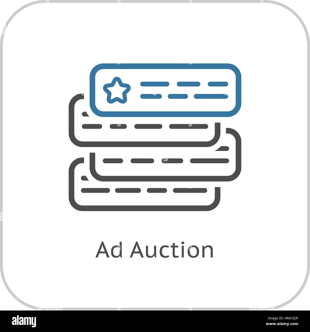 L'icône Ad Auction. Modèle plat. Illustration de Vecteur