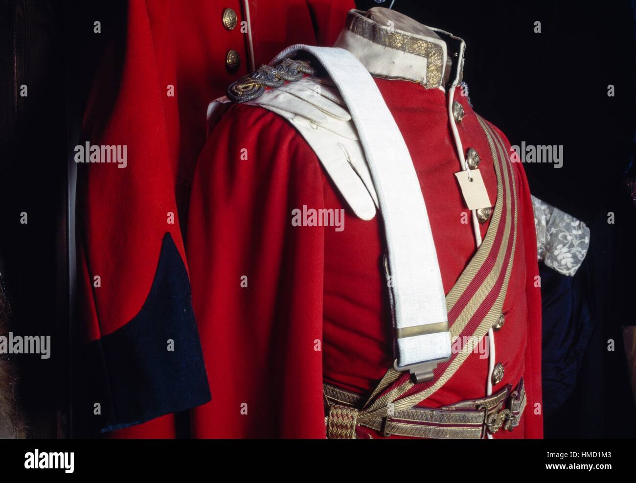 L'uniforme militaire dans un magasin de jouet, Musée Bygones, Torbay, Angleterre, Royaume-Uni. Banque D'Images