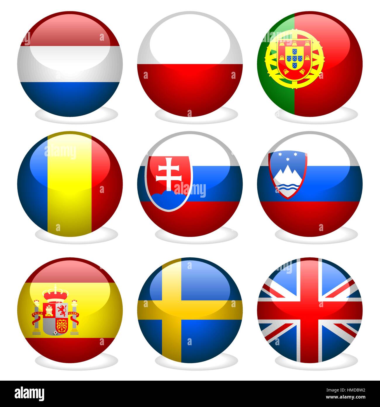 L'Europe Union Européenne Flag Buttons Illustration de Vecteur