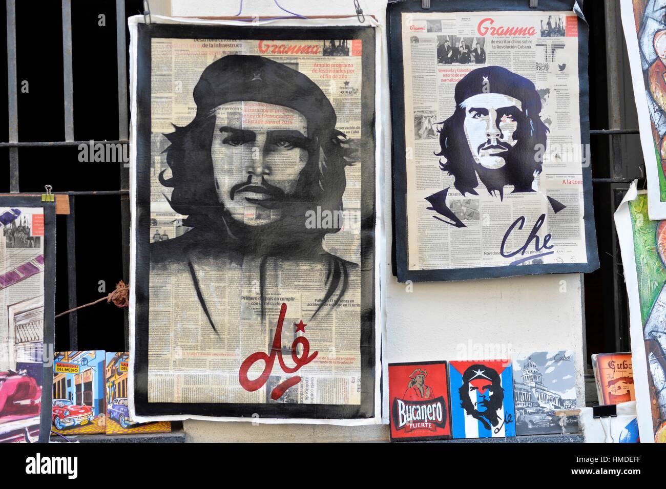 Photo De John Lennon Et Che Guevara Che guevara poster for sale in havana Banque de photographies et d'images à  haute résolution - Alamy