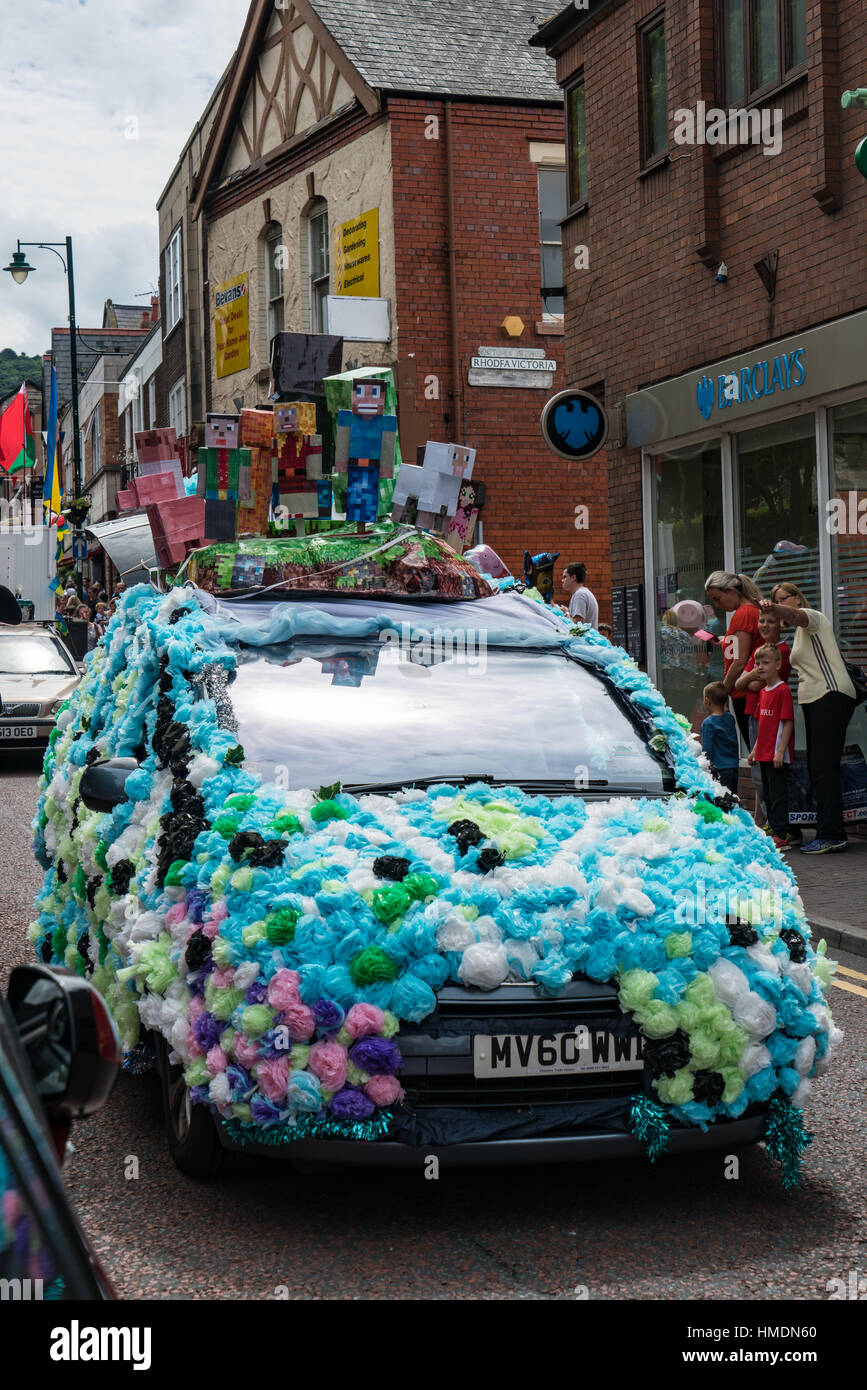 Un Minecraft flotter dans le défilé de carnaval Prestatyn Banque D'Images