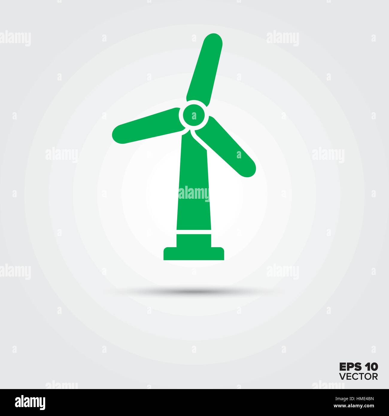 Éolienne vert Icône vecteur. Symbole de l'énergie renouvelable. Illustration de Vecteur