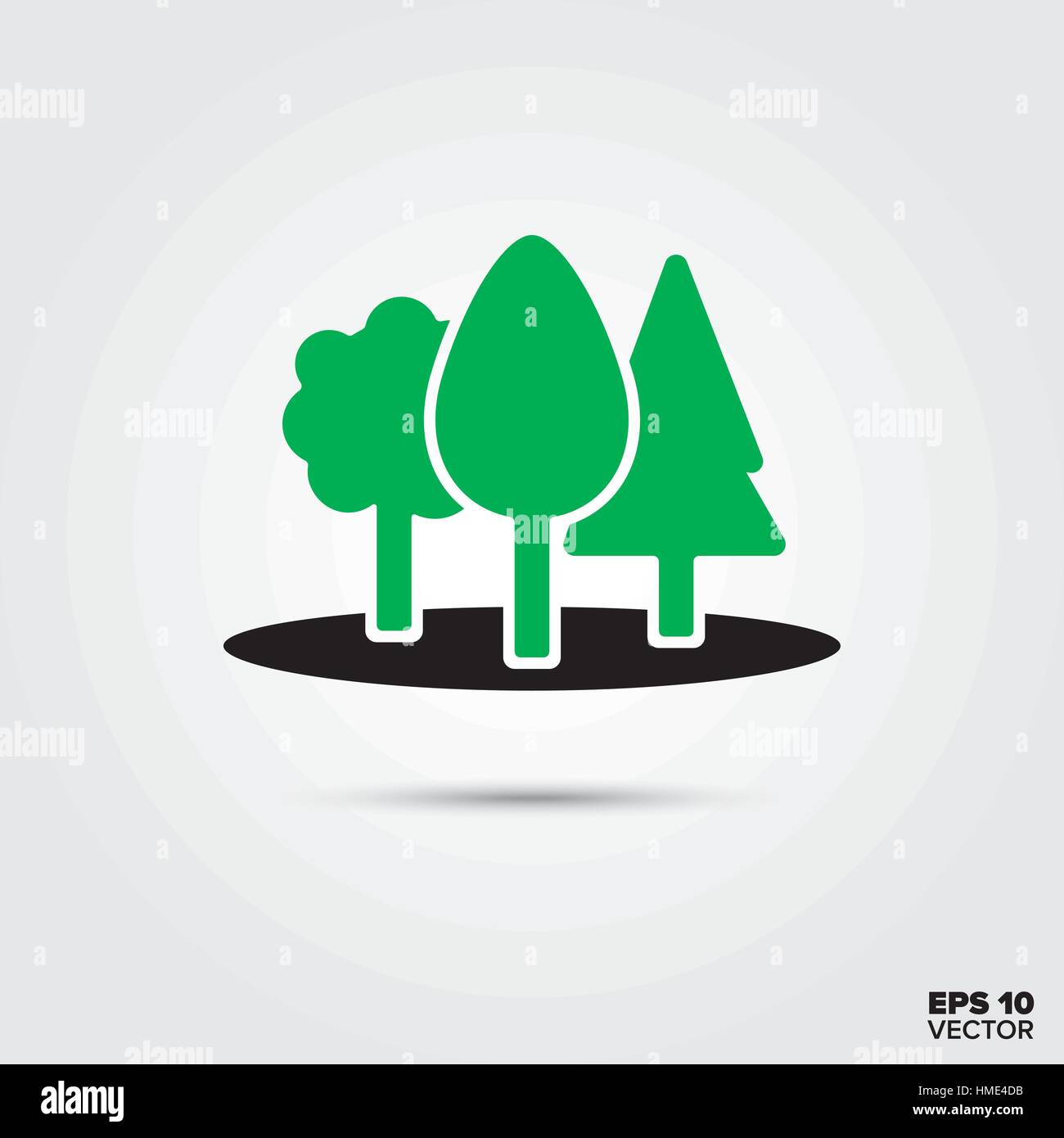 Green trees in forest Vector Icône. L'environnement, de la nature et symbole de reboisement. Illustration de Vecteur