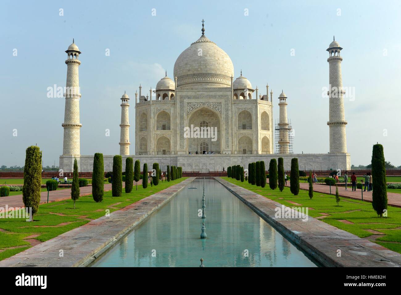 Le Taj Mahal à Agra, Inde. Banque D'Images