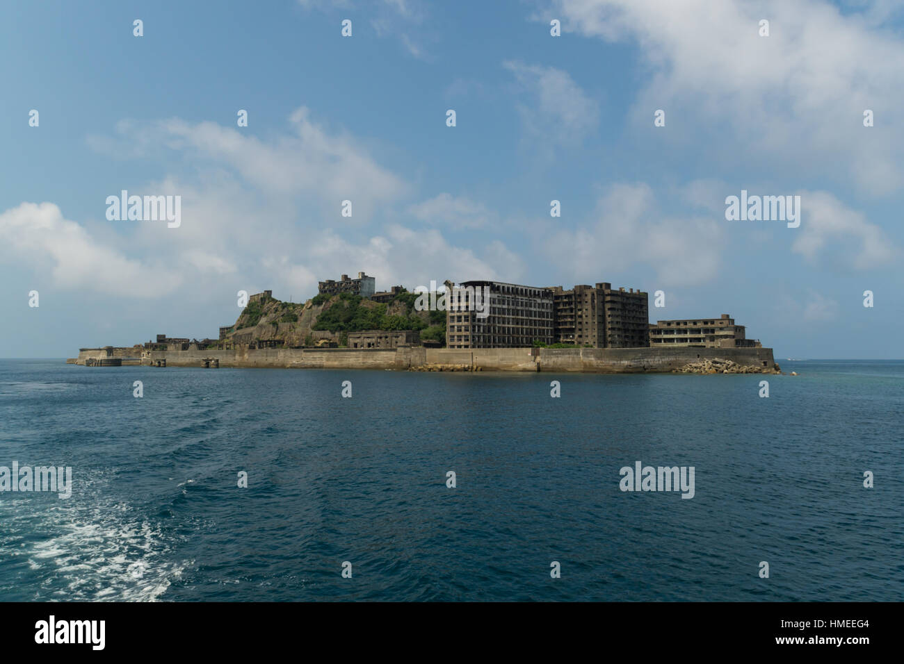 L'île de Gunkanjima (Hashima) à Nagasaki, Japon. Banque D'Images