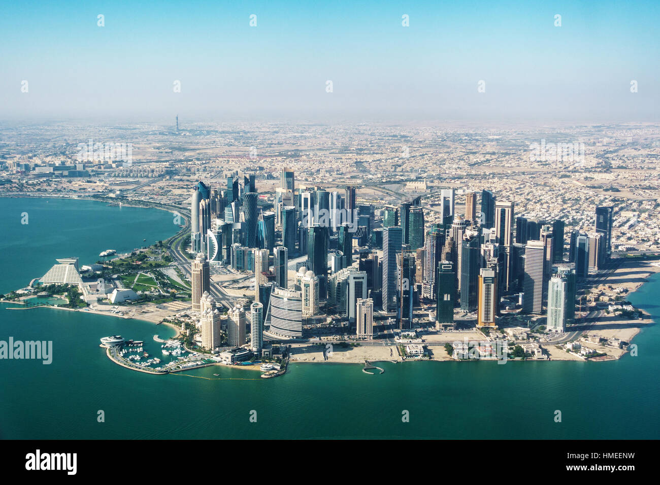 Vue aérienne de Doha, Qatar Banque D'Images