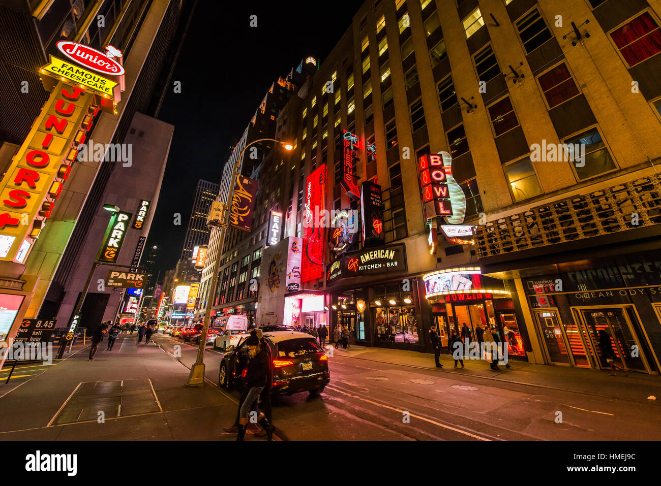 Des prises de nuit de Times Square et Broadway. Banque D'Images