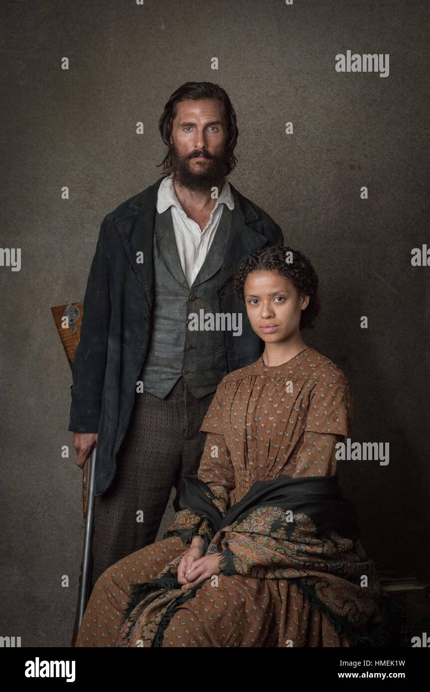 DATE DE SORTIE : Juin 24, 2016 Title : État libre de Jones STUDIO : Bluegrass Films Réalisateur : Gary Ross PLOT : Comme la guerre civile divise la nation, un agriculteur pauvre du Mississippi à la tête d'un groupe de rebelles contre l'armée confédérée SUR LA PHOTO : Matthew McConaughey comme Newton Knight, Gugu Mbatha-Raw que Rachel (Crédit : © Bluegrass Films/Photos/ZUMAPRESS.com) Banque D'Images