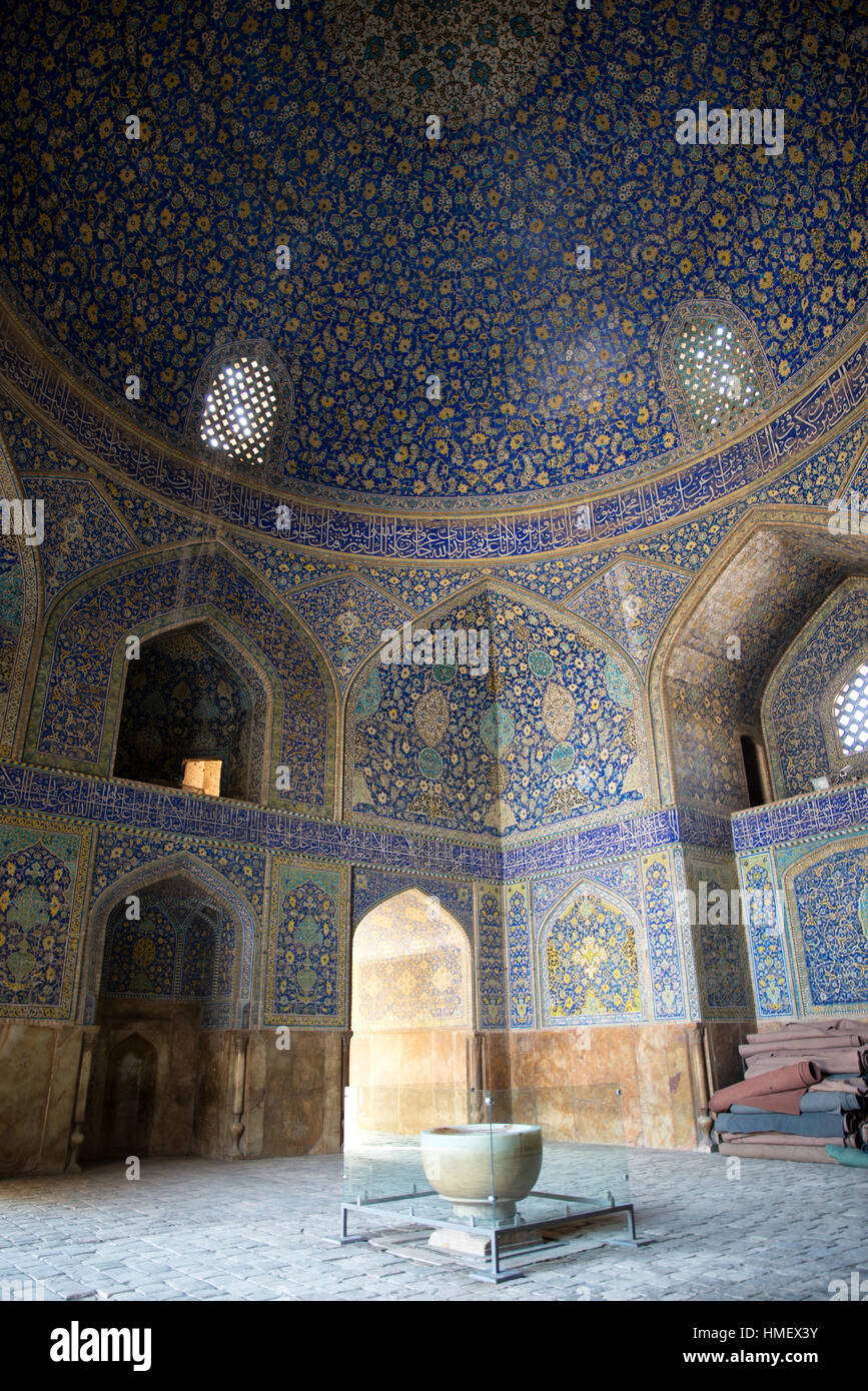 Qibla dome chambre, mosquée du Shah, l'Iran Banque D'Images