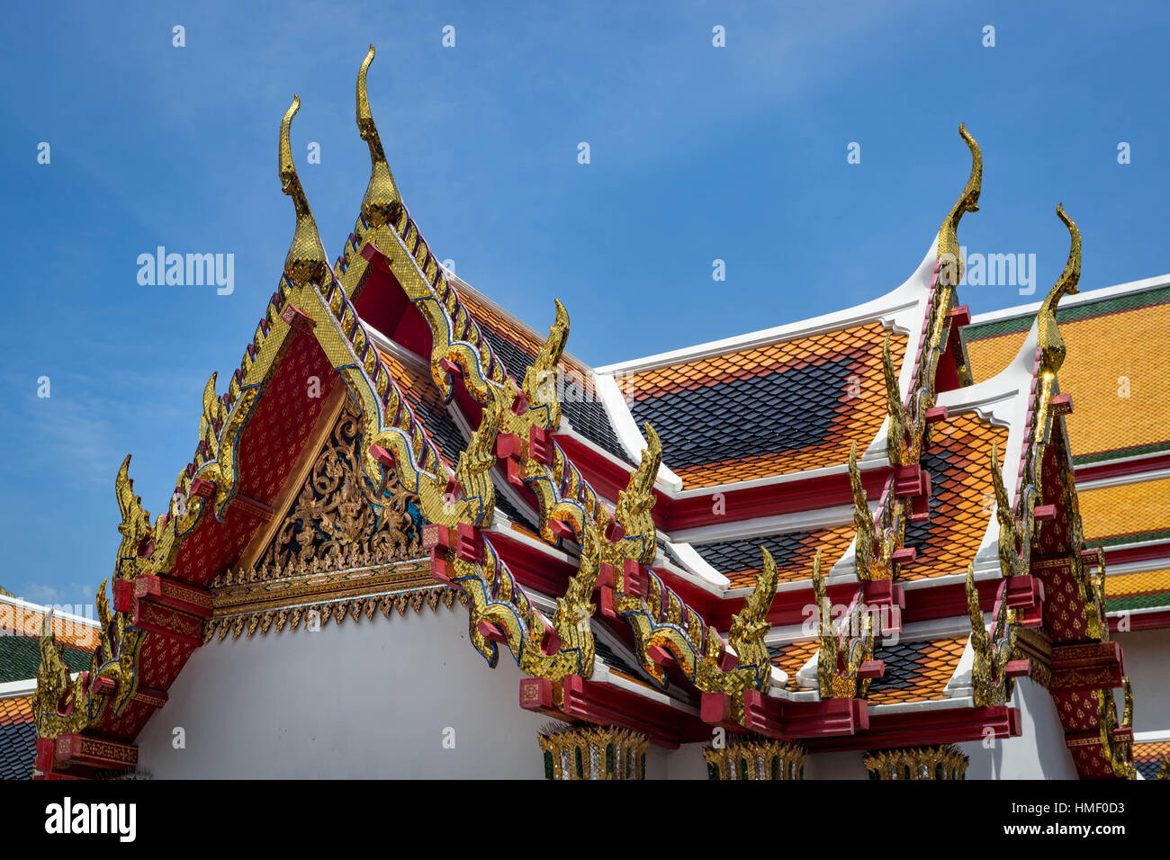 Phra Rabiang cloître, contenant 400 images du Bouddha sélectionné par Rama I, dans le Wat Pho, à Bangkok (Thaïlande) Banque D'Images