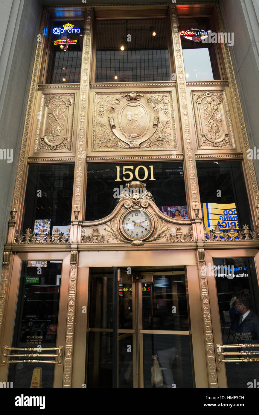 Entrée ornée, Paramount Building, 1501 Broadway, NEW YORK, USA Banque D'Images