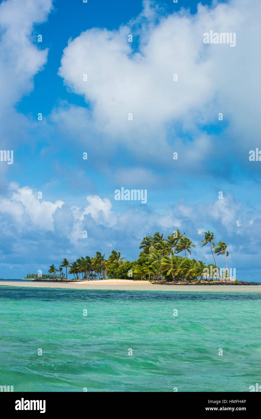 Beau petit îlot dans le lagon de Wallis, Wallis et Futuna, Pacific Banque D'Images