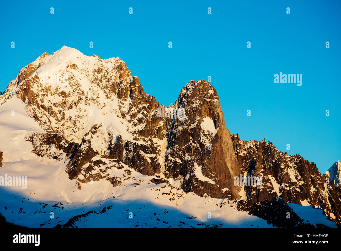 Aiguille Verte, 4122m, et les Drus, Chamonix, Haute Savoie, Rhone Alpes, Alpes, France Banque D'Images