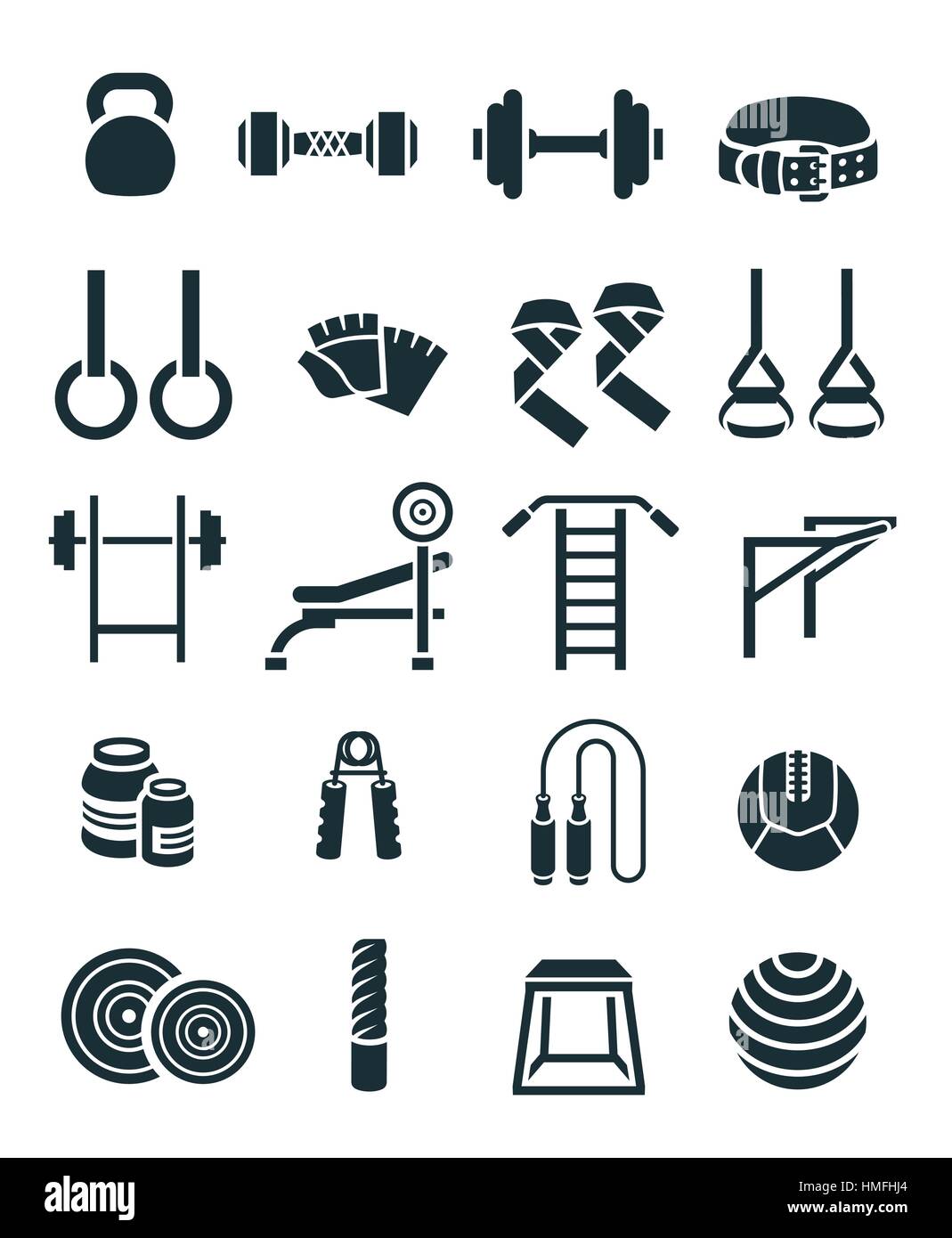 L'haltérophilie télévision vector icons set. Exercices de musculation ...