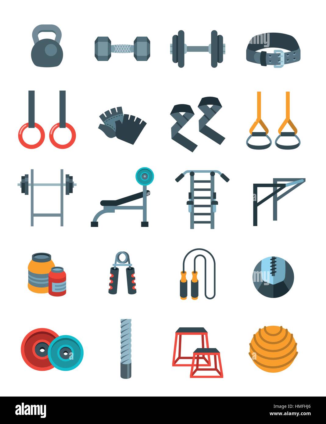 L'haltérophilie télévision vector icons set. Exercices de musculation ...