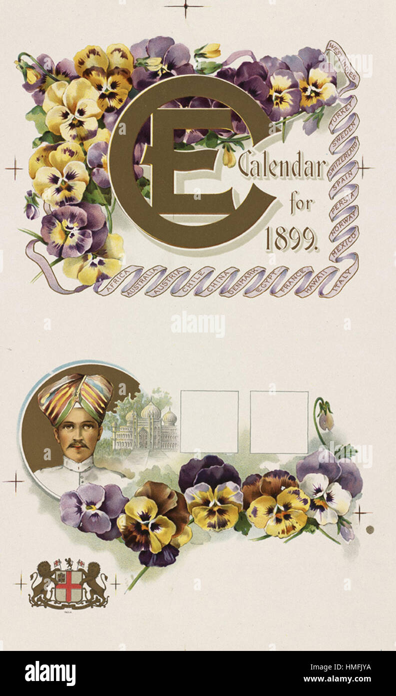 Louis Prang - Calendrier pour 1899 [couverture] Banque D'Images