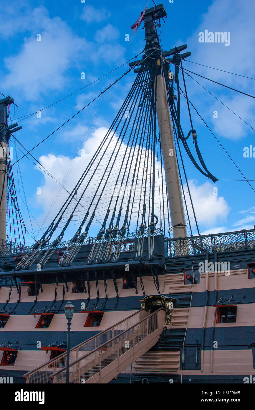 Tribord de HMS Victory Banque D'Images