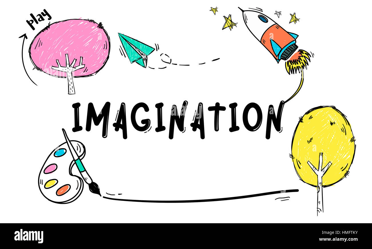 L'imagination des enfants Concept Icône d'apprentissage Banque D'Images
