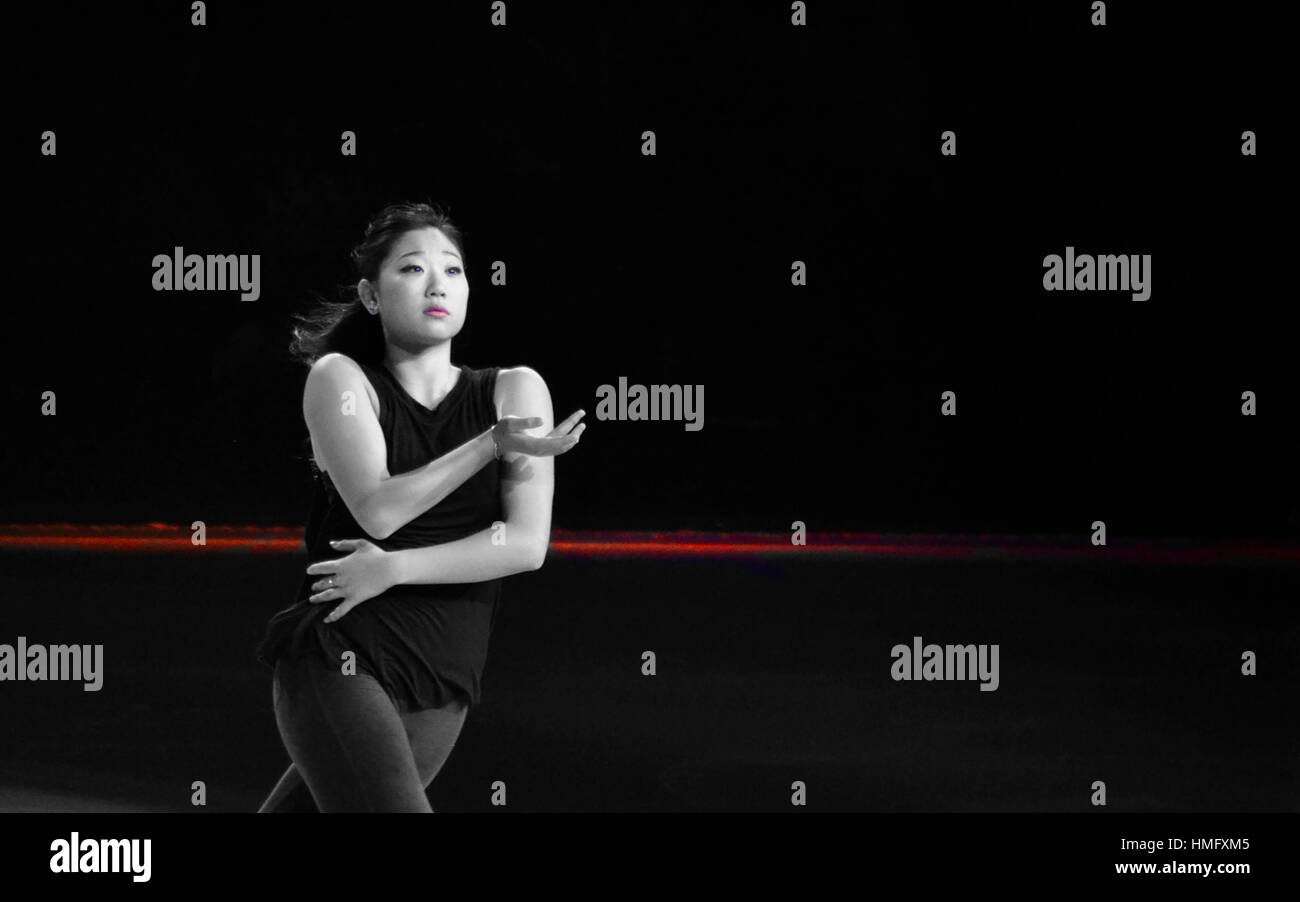 Mirai Nagasu avec une touche de couleur Banque D'Images