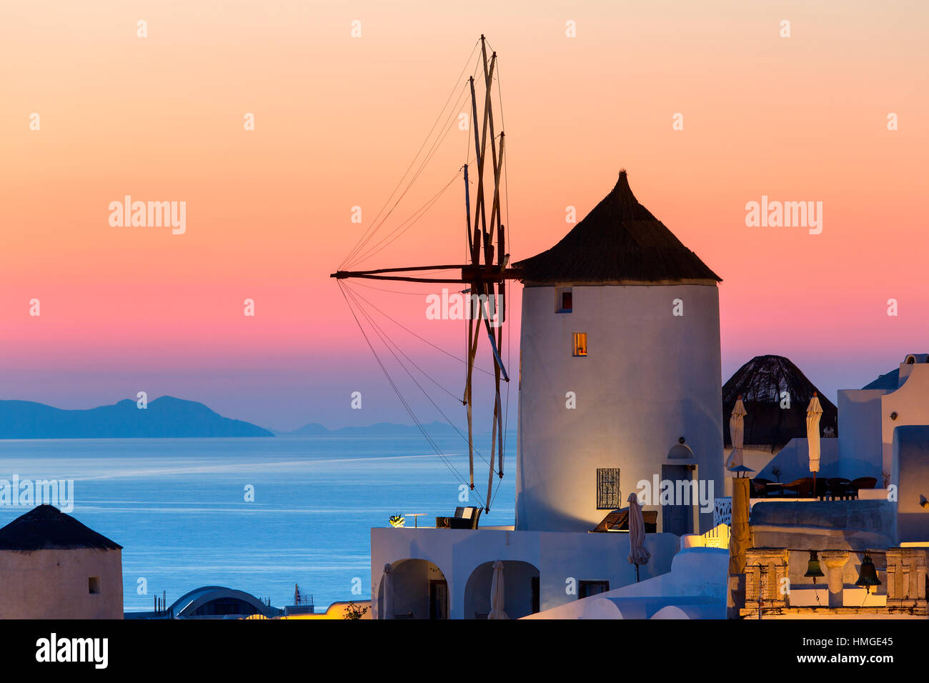 Village d'huile, de l'île de Santorin, Grèce Banque D'Images