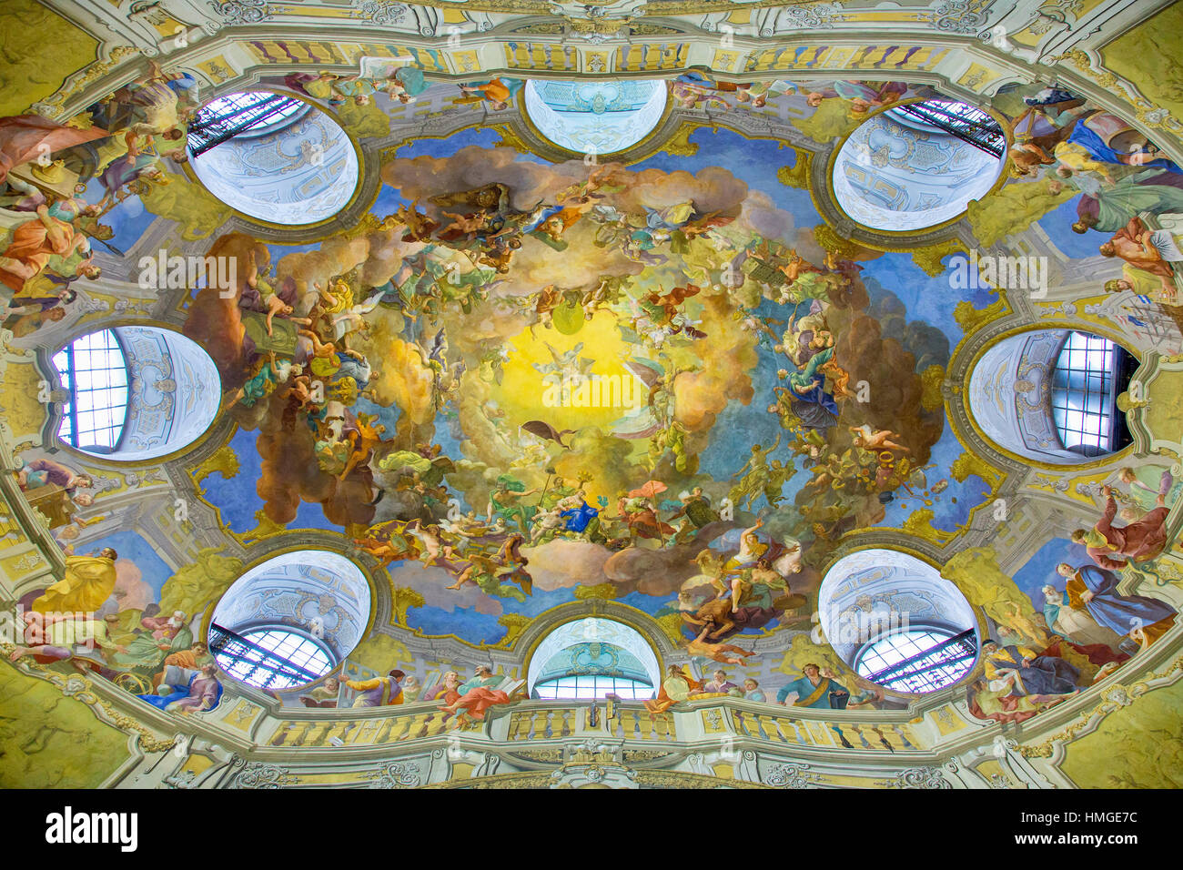 La Hofburg, Vienne, bibliothèque nationale complexe Banque D'Images