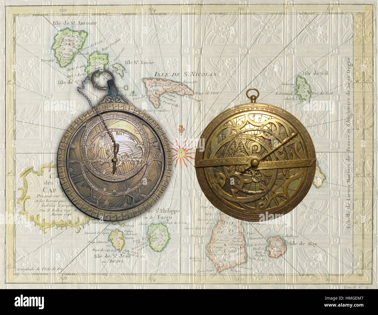 Les astrolabes arabes et Medievel Banque D'Images