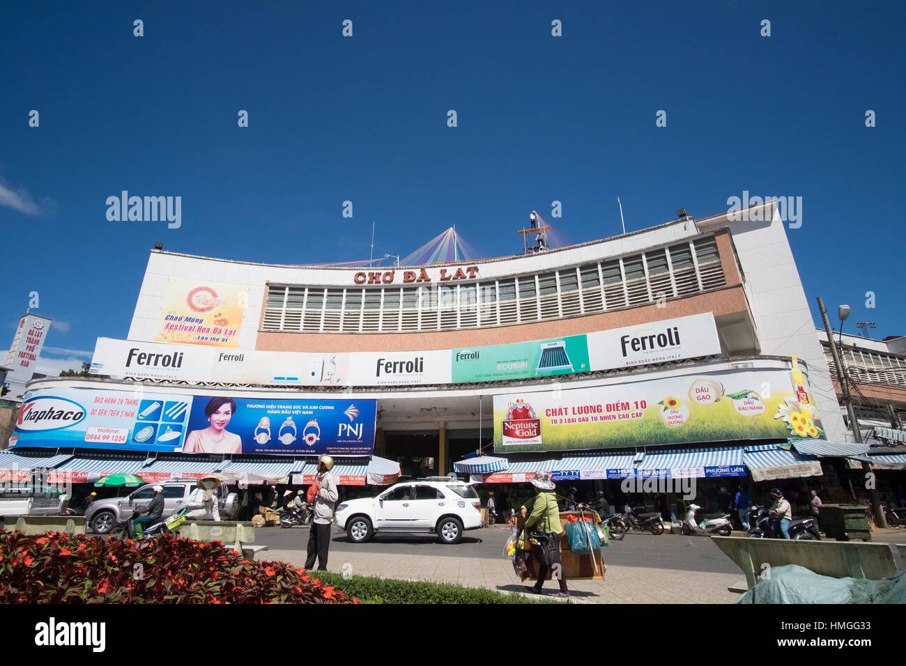 Dalat centre du marché en soleil Banque D'Images