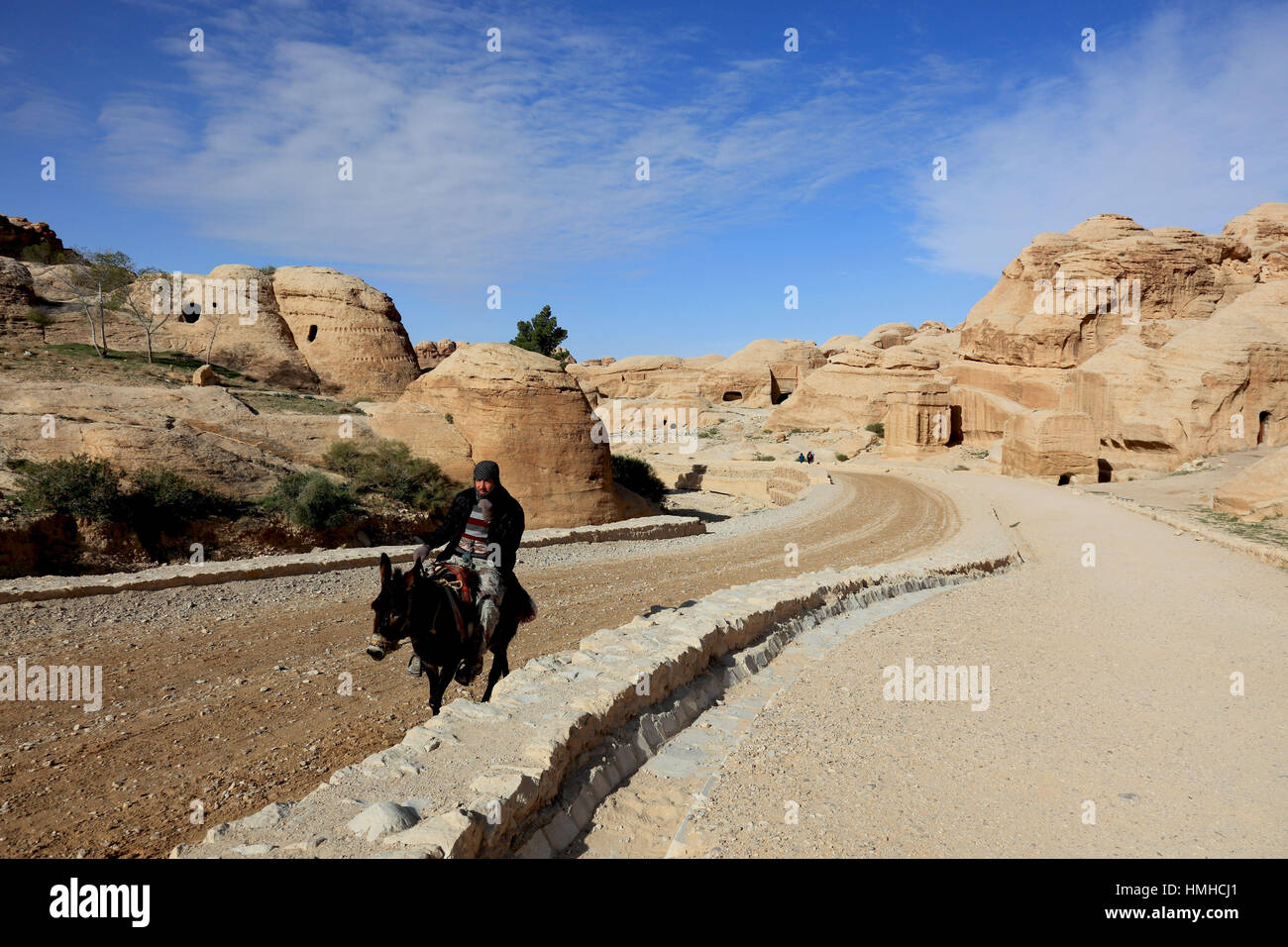 Le nouvel accès, abandonné rock city Petra, al-Batra, capitale de l'empire de l'Nabataeer, Jordanie, du patrimoine culturel mondial de l'UNESCO Banque D'Images