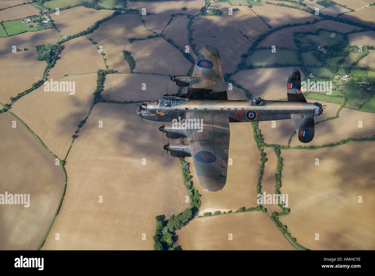 Ma représentation d'Avro Lancaster W5005, AR-L pour le chef de l'Escadron 460 RAAF tel qu'il était à la fin de septembre 1943. Banque D'Images