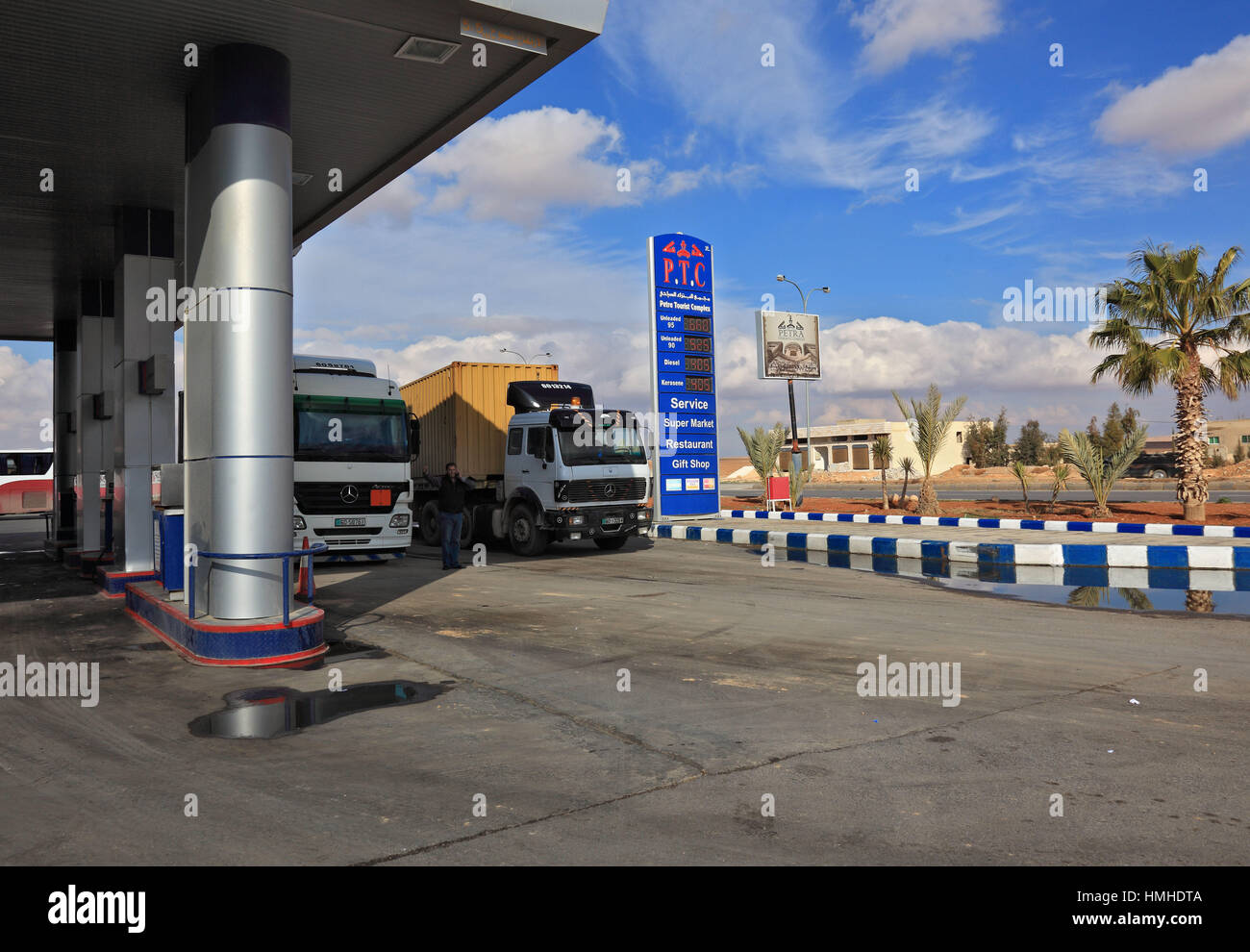 Station de gaz en Jordanie Banque D'Images
