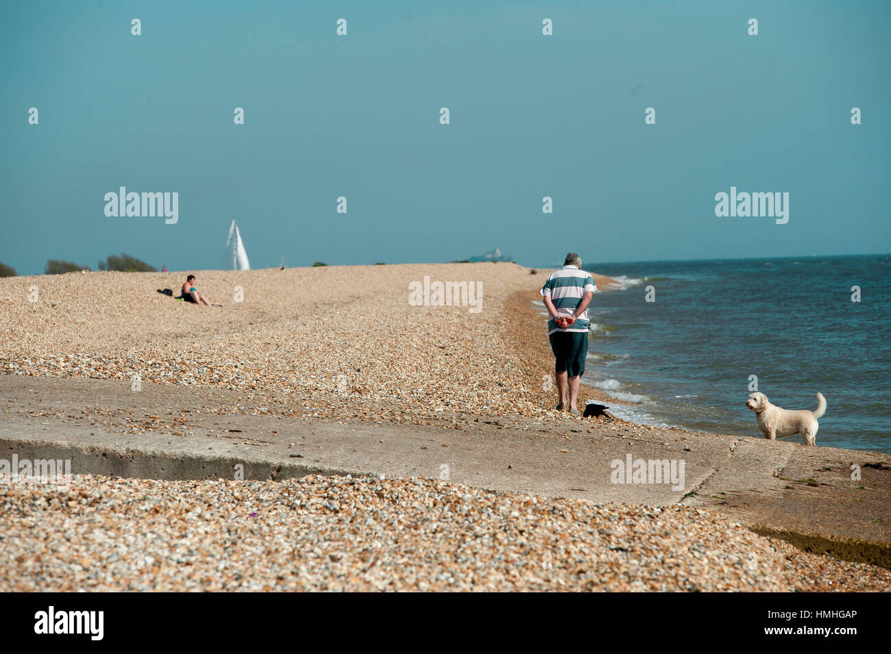 Stokes Bay Beach, dans la région du Solent qui se trouve juste au sud de Gosport, entre Portsmouth et Lee-sur-le-Solent, Hampshire, Royaume-Uni Banque D'Images